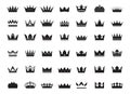 Big Set of  king crowns icon on black background. Vector Illustration Royalty Free Stock Photo