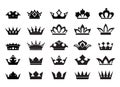 Set of  king crowns icon on white background. EPS outline Illustration Royalty Free Stock Photo