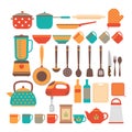 Big set of kitchen utensils. Home appliances for cooking Royalty Free Stock Photo