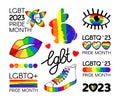 Big set of LGBT Pride Month 2023.