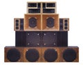 Big set of loudspeaker for a concert or music show Royalty Free Stock Photo