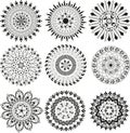 Big set of mandala Royalty Free Stock Photo