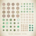 Big set of mandalas. Geometric circular ornament set. Royalty Free Stock Photo