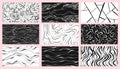 Big set of marble stone backgrounds. Black and white abstract waves, curls, natural texture. imitation Marble. Luxury