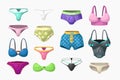 big set men and women underwear isolated Royalty Free Stock Photo