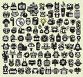 Big set of monsters and robots faces #2. Royalty Free Stock Photo