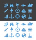 Big set of Nautical icons for Vacation and Travel Royalty Free Stock Photo