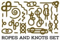 Big Set of Nautical rope knots vector Royalty Free Stock Photo