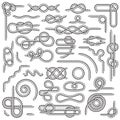 Big Set of Nautical rope knots vector Royalty Free Stock Photo