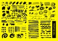 Big set of 190 objects Vector brushes Royalty Free Stock Photo