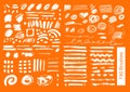 Big set of 190 objects Vector brushes Royalty Free Stock Photo