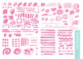 Big set of 190 objects Vector brushes Royalty Free Stock Photo