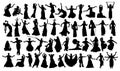 Big Set of oriental dance silhouettes set