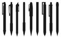 Big set of pen silhouettes vector Royalty Free Stock Photo