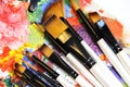 Paintbrushes and art palette Royalty Free Stock Photo