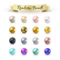 Big Set of Realistic Beads Royalty Free Stock Photo