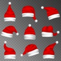 Santa hats collection Royalty Free Stock Photo