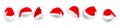 Big set of realistic Santa Hats isolated on transparent background Royalty Free Stock Photo