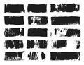 Big set of rectangular text box. Grunge paint stripe. Vector brush stroke. Black grunge spots with place for your text