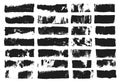 Big set of rectangular text box. Grunge paint stripe. Vector brush stroke. Black grunge spots with place for your text Royalty Free Stock Photo