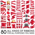 Big Set of Ribbons and Labels in Vector Royalty Free Stock Photo