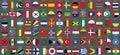 Big set of round banner with countrie flags on gray background - vector illustration