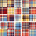 Big set of seamless tartan patterns Royalty Free Stock Photo