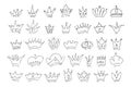 Big set of simple graffiti sketch crowns