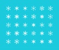 Big Set of Snowflakes Winter Christmas Xmas Design Vector Elements Royalty Free Stock Photo