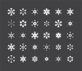 Big Set Of Snowflakes Winter Christmas Xmas Design