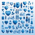 Big set of social media icons. Vector illustration in flat style Royalty Free Stock Photo