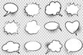 Set of comic speech bubbles. Retro empty comic bubbles. Stickers Royalty Free Stock Photo