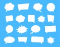 Big set of speech bubbles. Retro empty comic bubbles. Stickers. Vector illustration. Royalty Free Stock Photo