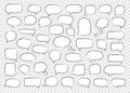 Big set of speech bubbles. Retro empty comic bubbles. Stickers. Vector illustration Royalty Free Stock Photo