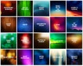 BIG set of 20 square blurred nature backgrounds. With various quotes