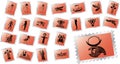 Big set stamps - 12. Egypt Royalty Free Stock Photo