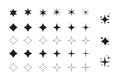 Big set of star icon, magic spark for graphic or product design.