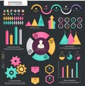 Big set of statistical business infographic elements. Royalty Free Stock Photo