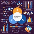 Big set of statistical infographic elements for business. Royalty Free Stock Photo