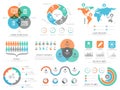A big set of statistical infographic elements for business. Royalty Free Stock Photo