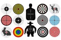 Big set of targets isolated animals people cowboy man. Targets for shooting. Darts board.