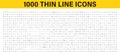 Big Set Of 1000 Thin Line Web Icon. Business, Finance, Shopping, Logistics, Medical, Health, People, Teamwork, Contact Us, Arrows