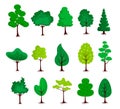 Big set of trees icons in a flat design on a white background Royalty Free Stock Photo