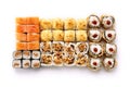 Big Set of Various Maki Sushi or Norimaki Rolles Top View Royalty Free Stock Photo