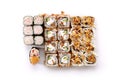 Big Set of Various Maki Sushi or Norimaki Rolles Top View Royalty Free Stock Photo