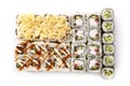 Big Set of Various Maki Sushi or Norimaki Rolles Top View Royalty Free Stock Photo