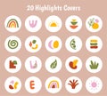 Big set of various hand drawn vector highlight covers Royalty Free Stock Photo