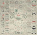 Big Set of Vector Decorative Hand Drawn Design Elements Royalty Free Stock Photo