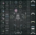 Big Set of Vector Decorative Hand Drawn Design Elements Royalty Free Stock Photo