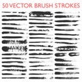 Big set of 50 vector grungy artistic brushes Royalty Free Stock Photo